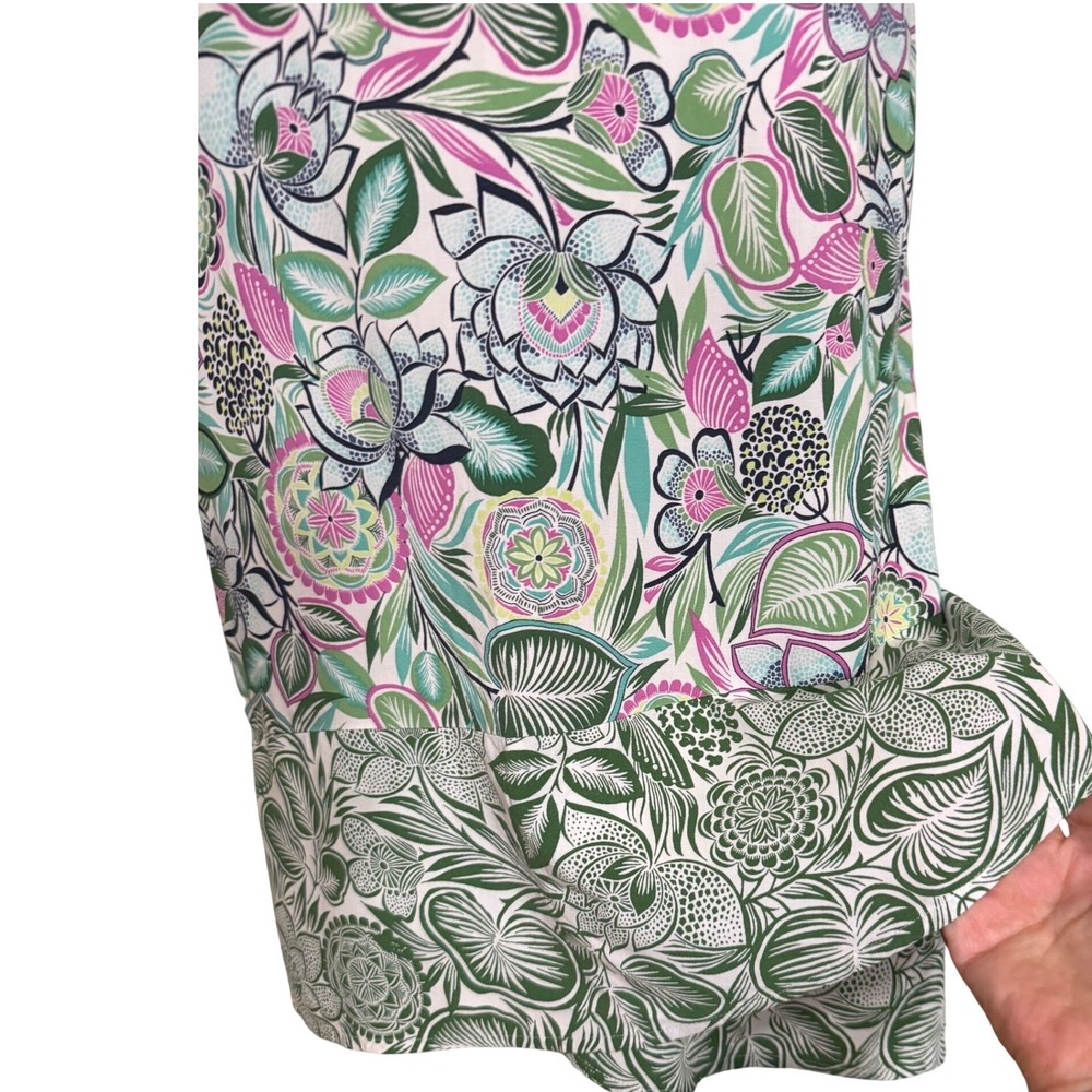 J Jill Floral Sleeveless Shift Dress Pockets Resortwear Tropical Beach Womens L - Picture 14 of 15